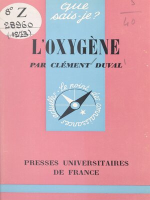 cover image of L'oxygène